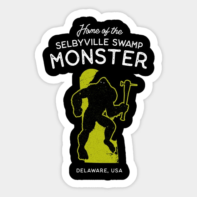 Home of the Selbyville Swamp Monster - Delaware, USA Cryptid Sticker by Strangeology